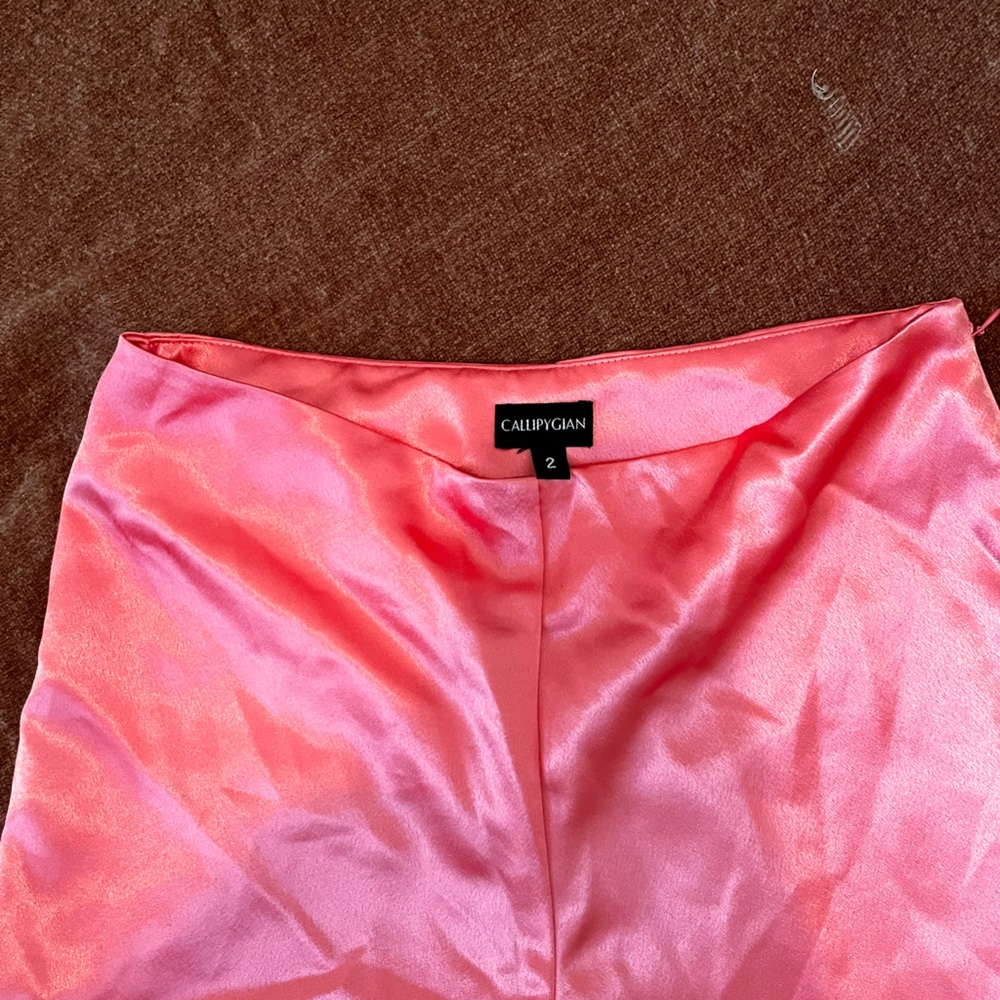 Callipygian Opening Ceremony Satin Pink Pants